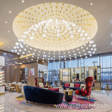 Hotel decoration bubble luxury big project chandelier light